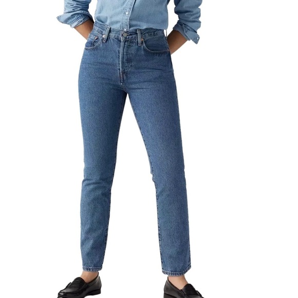 Levi's Denim - levi's original fit 501 standard medium blue wash jeans